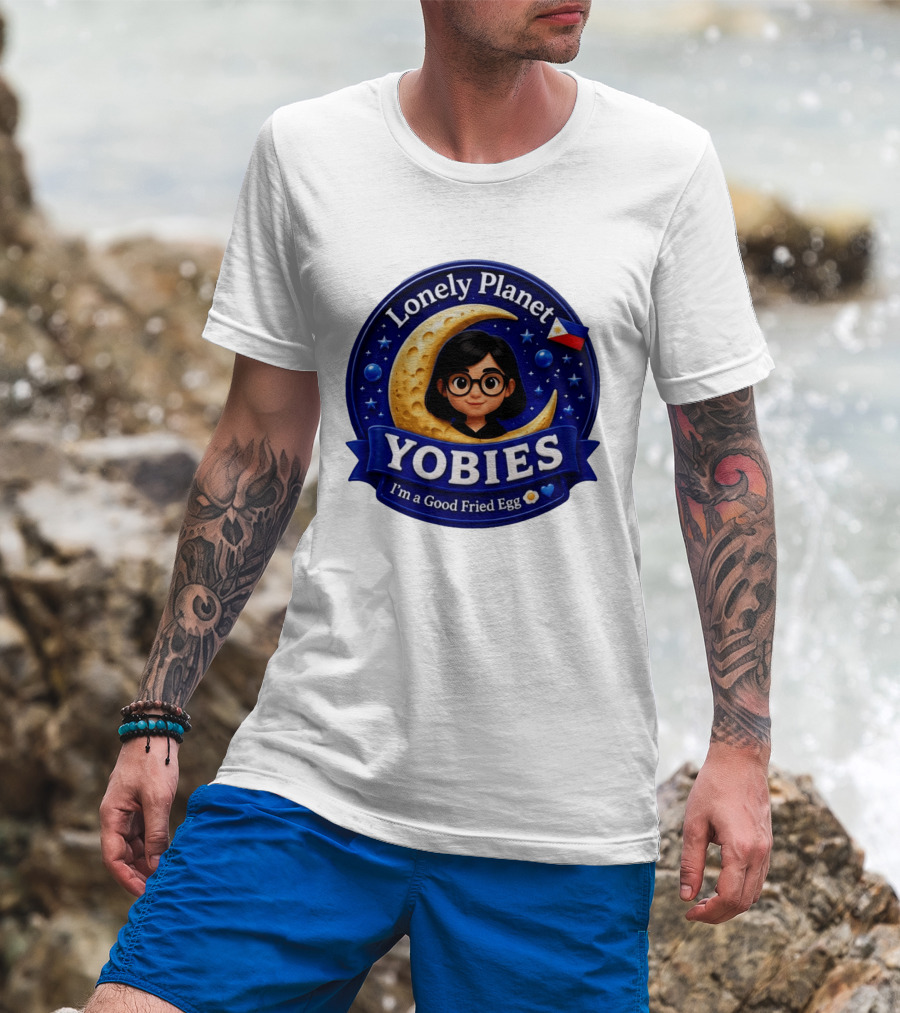 Lonely Planet Yobies I'm A Good Fried Egg Moon And Stars T-Shirt