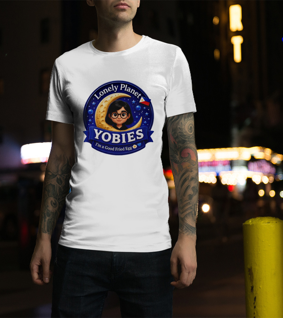 Lonely Planet Yobies I'm A Good Fried Egg Moon And Stars T-Shirt