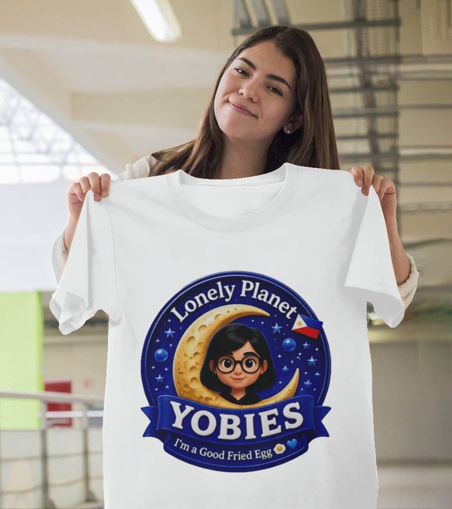 Lonely Planet Yobies I'm A Good Fried Egg Moon And Stars T-Shirt