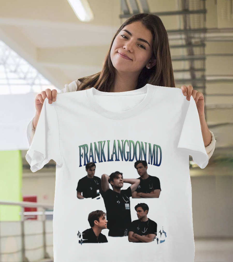 FRANK LANGDON MD Doctor Medical TV Show Character Stethoscope And ID T-Shirt