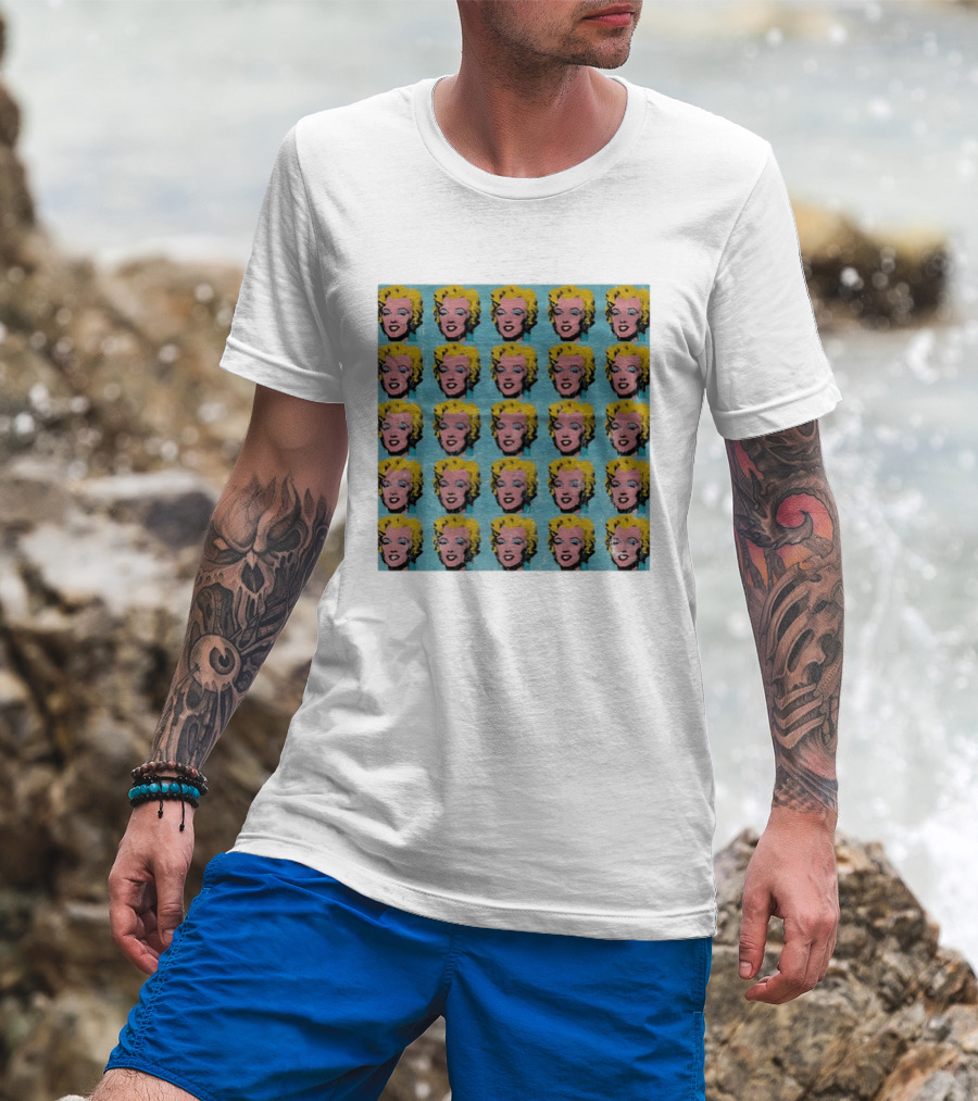 Marilyn Monroe Andy Warhol Pop Art Iconic Repeated T-Shirt