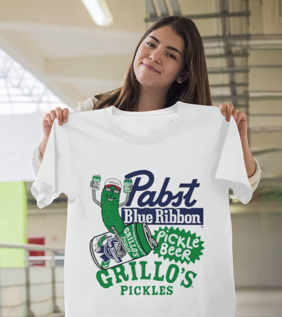 Pabst Blue Ribbon Grillo's Pickles Pickle Beer Festival 2023 T-Shirt