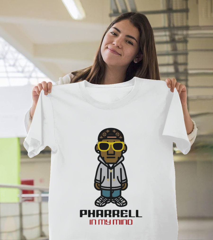 Pharrell In My Mind Cartoon Style Yellow Glasses T-Shirt
