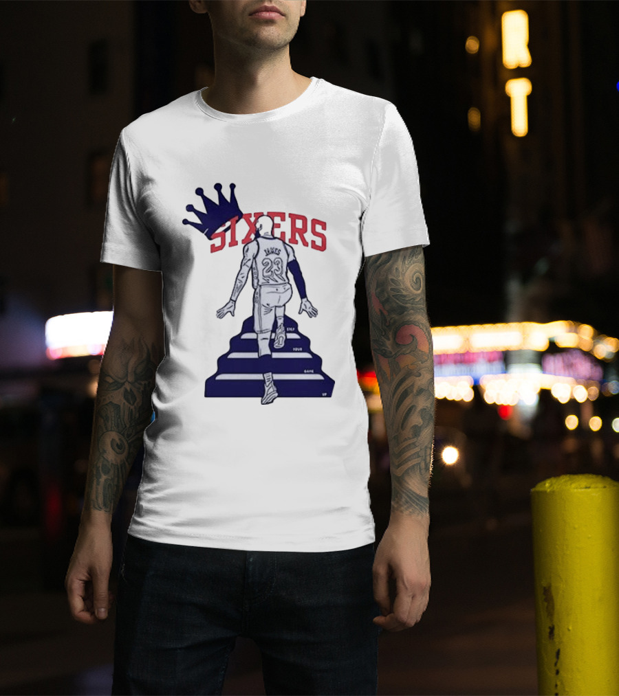 Philadelphia 76ers Sixers Lebron James Crowned Steps Silhouette 23 T-Shirt