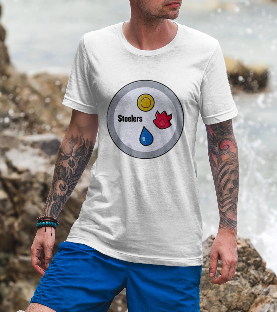 Pittsburgh Steelers Pokemon 30th Anniversary Steelers Water Fire Psychic T-Shirt
