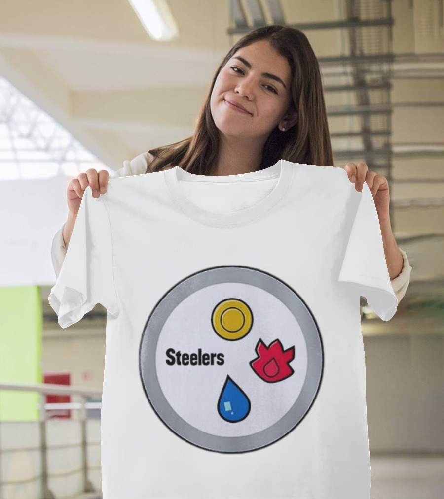 Pittsburgh Steelers Pokemon 30th Anniversary Steelers Water Fire Psychic T-Shirt
