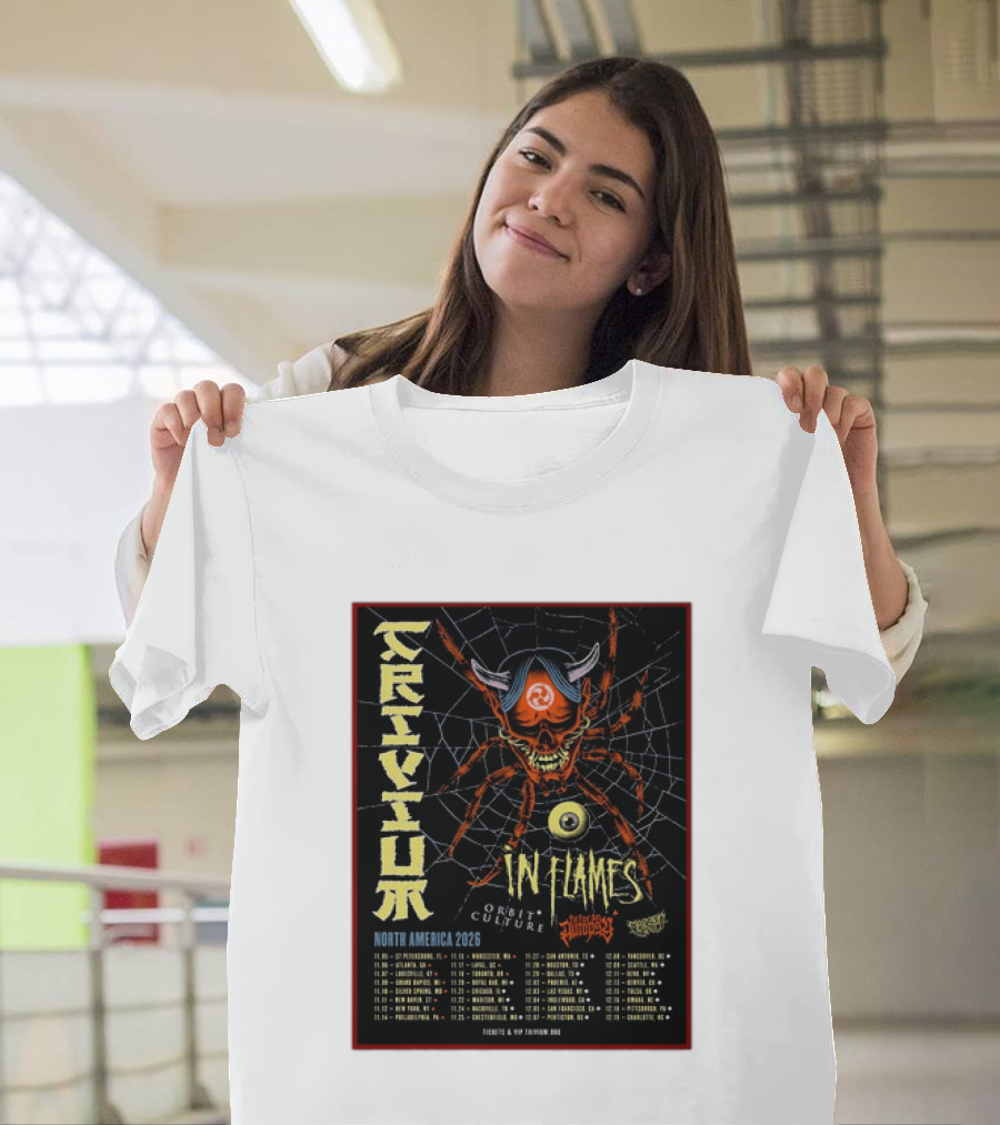 Trivium In Flames Orbit Culture Fit For An Autopsy North America 2026 Tour Dates And Locations T-Shirt