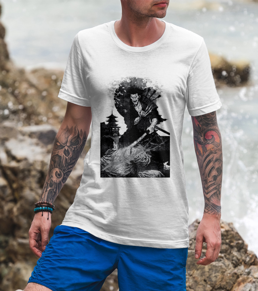 Wolverine Logan Marvel Comics Samurai Japan Sakura Cherry Blossoms Battling Warrior Scene T-Shirt