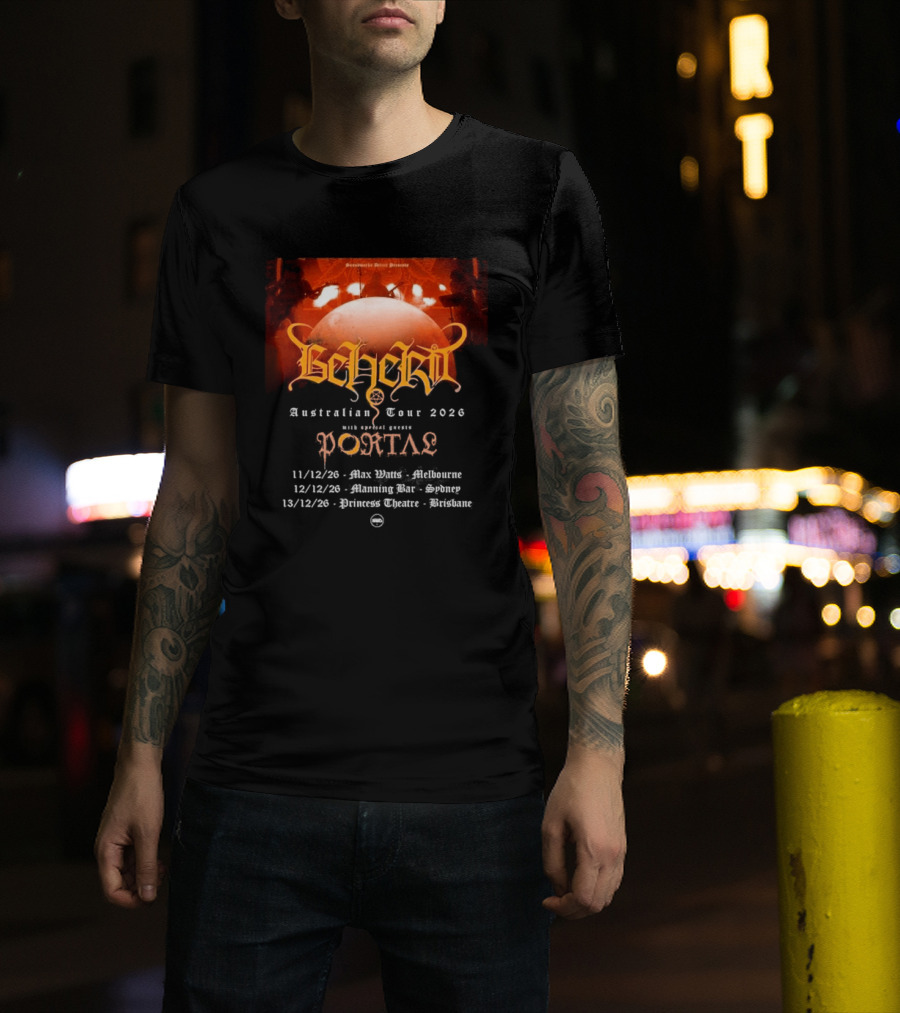 Sombre Dessein Beherit Australian Tour 2026 Special Guests Portal Tour Dates T-Shirt