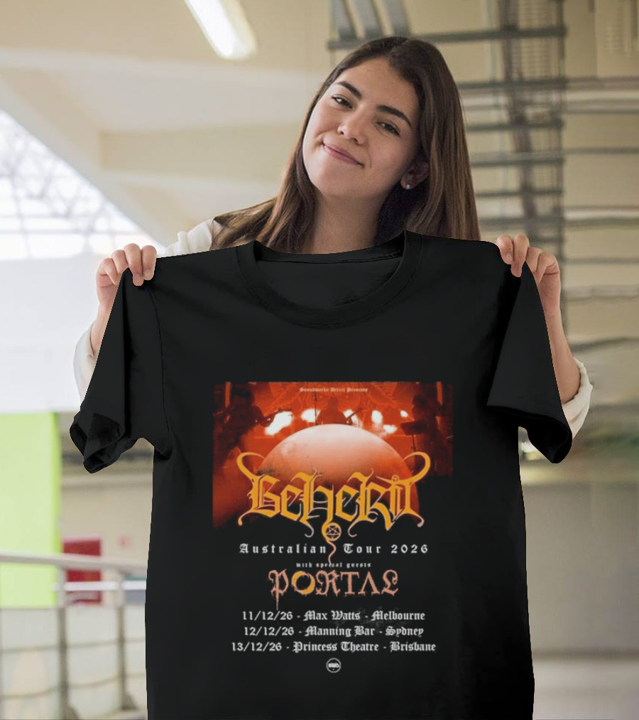 Sombre Dessein Beherit Australian Tour 2026 Special Guests Portal Tour Dates T-Shirt