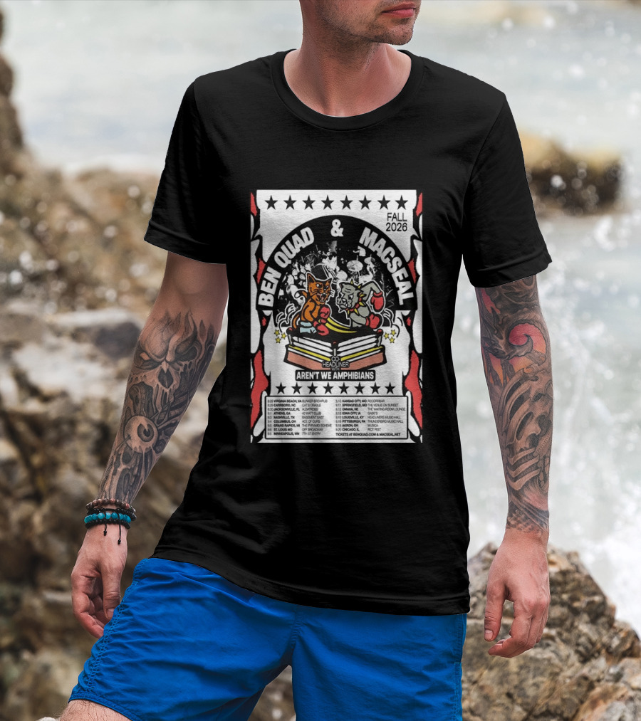Ben Quad And Macseal Fall 2026 Tour Aren't We Amphibians Co Headliner T-Shirt