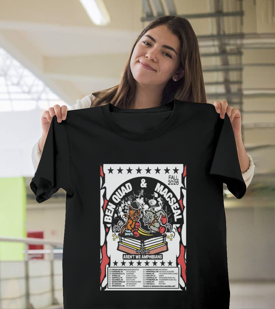Ben Quad And Macseal Fall 2026 Tour Aren't We Amphibians Co Headliner T-Shirt