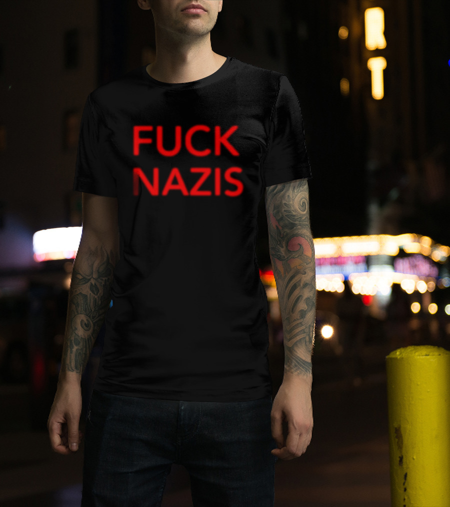 Merchnow Store I Declare War Fuck Nazis Black T-Shirt