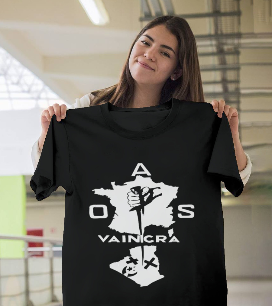 OAS Vaincra France Algeria Map Hand Dagger T-Shirt