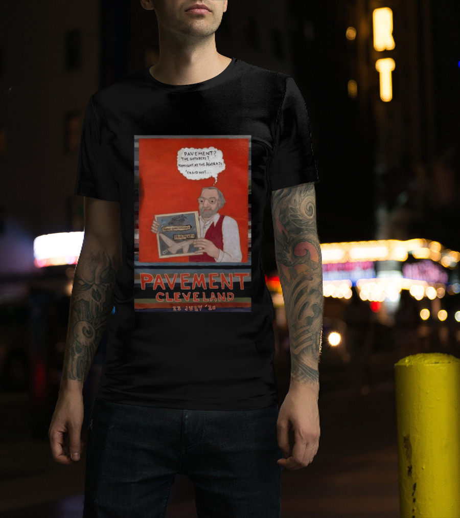 Pavement Cleveland July 23 2026 Illustration With Person Holding Framed T-Shirt