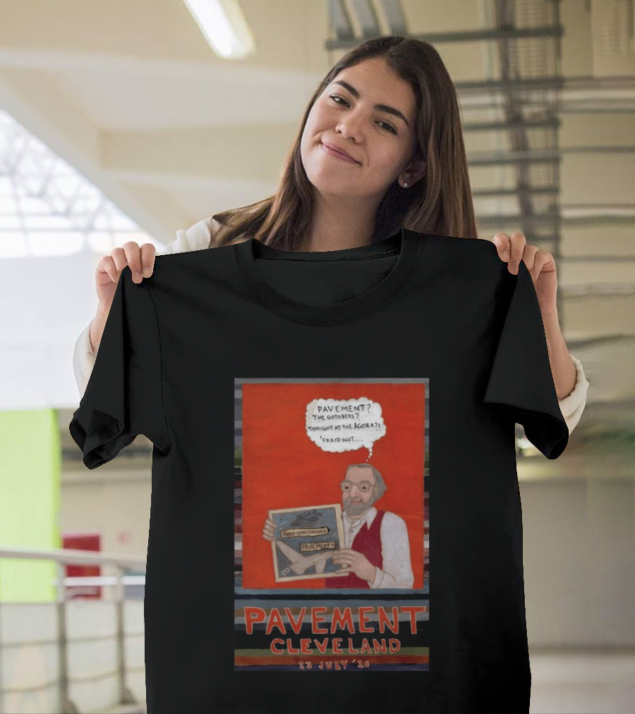 Pavement Cleveland July 23 2026 Illustration With Person Holding Framed T-Shirt