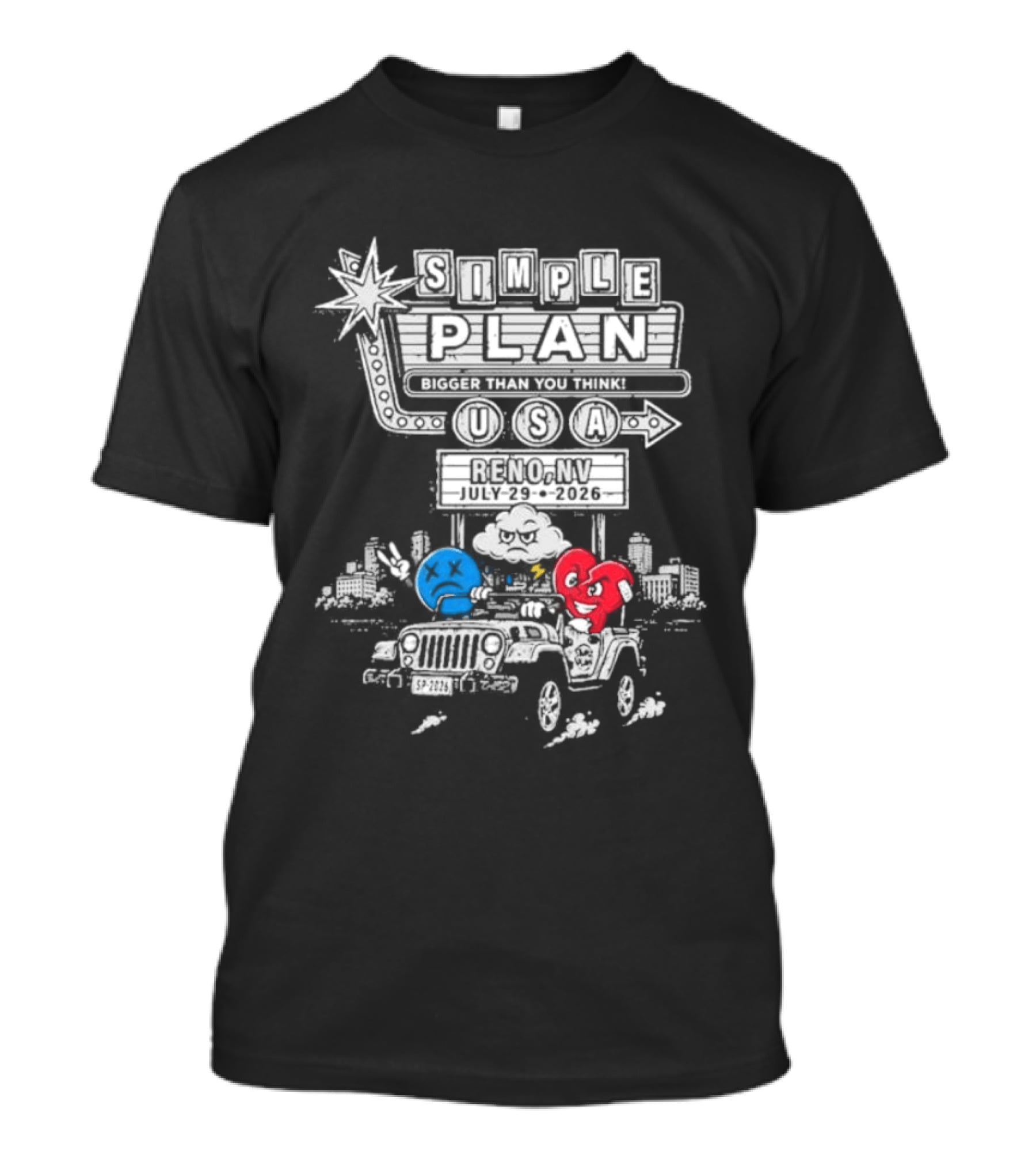 Simple Plan USA Reno NV Grand Theatre July 29 2026 Event T-Shirt