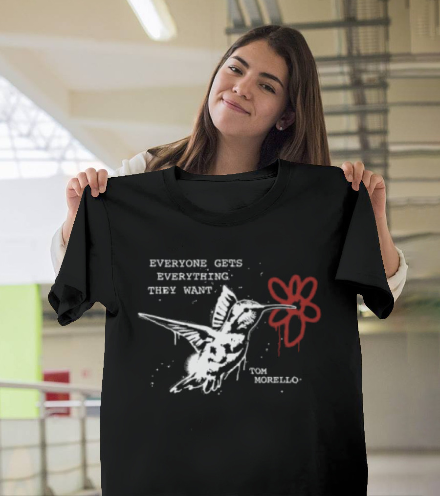 Everyone Gets Everything They Want Tom Morello Bird Flower T-Shirt