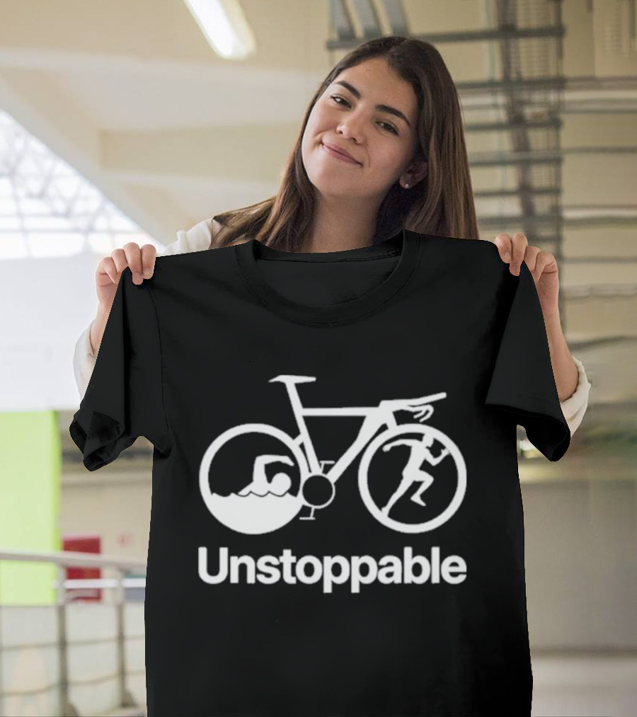 Unstoppable Triathlon Cycling Swimming Running T-Shirt