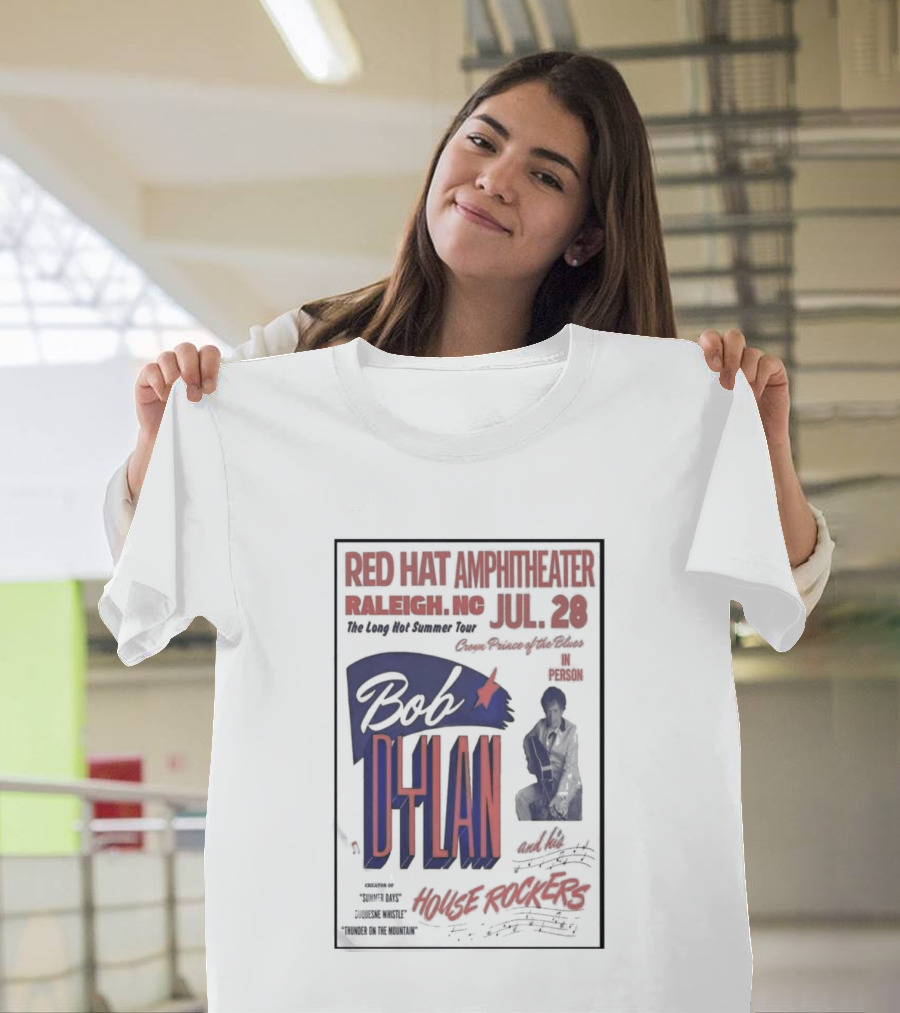 Bob Dylan Live At Red Hat Amphitheater Raleigh NC July 28 2026 T-Shirt