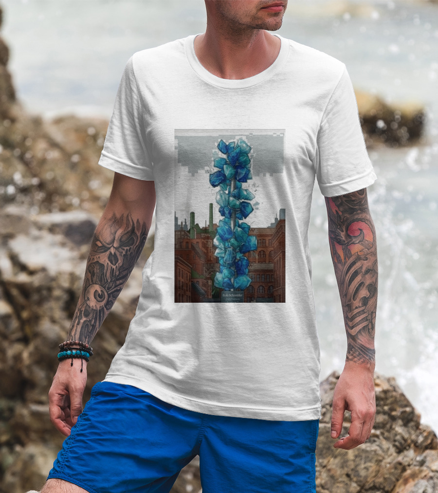 Bob Schneider Jazzbones Tacoma Washington August 7 2026 Blue Crystal Cityscape T-Shirt