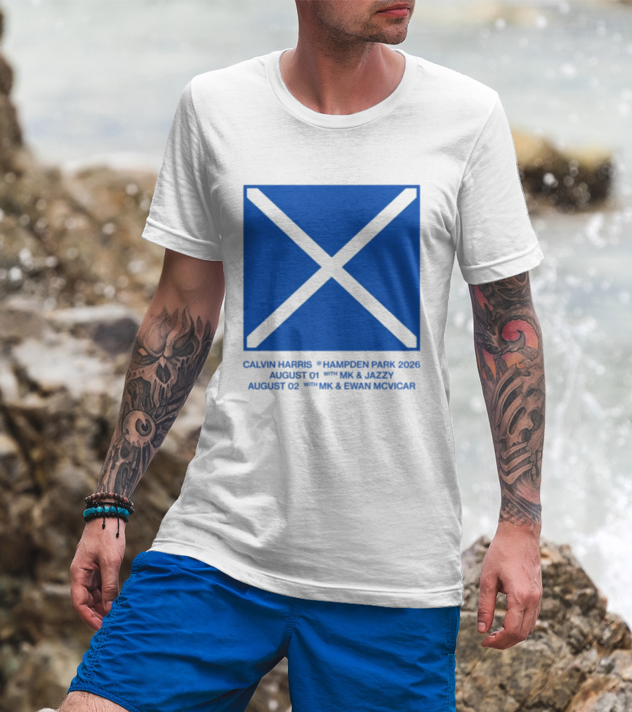 Calvin Harris Hampden Park 2023 Ecru Saltire August MK Jazzy Amber Cox MK Smart Ecuador T-Shirt