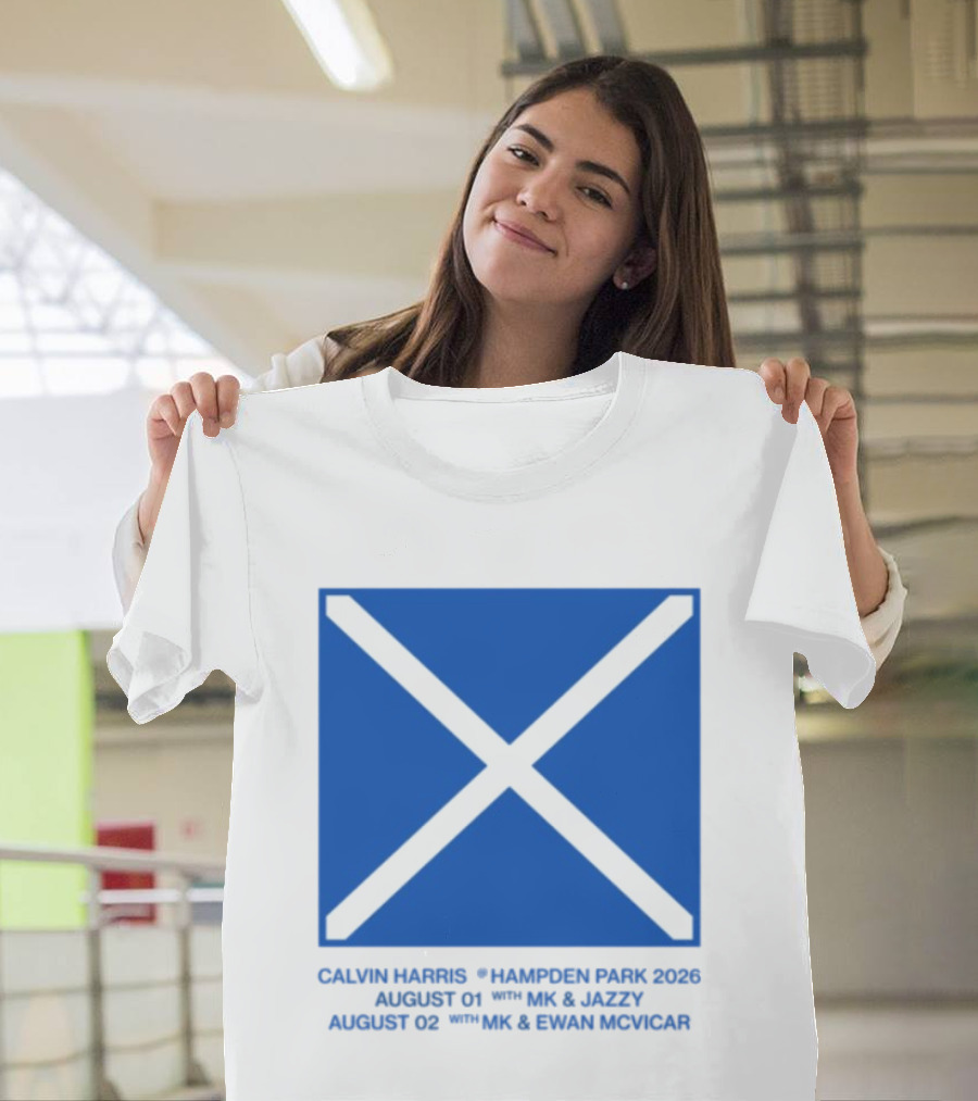 Calvin Harris Hampden Park 2023 Ecru Saltire August MK Jazzy Amber Cox MK Smart Ecuador T-Shirt