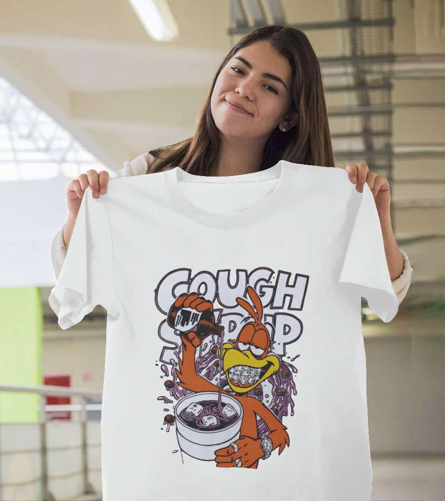 Cough Syrup Toucan Purple Drink Ice Braces Cartoon T-Shirt