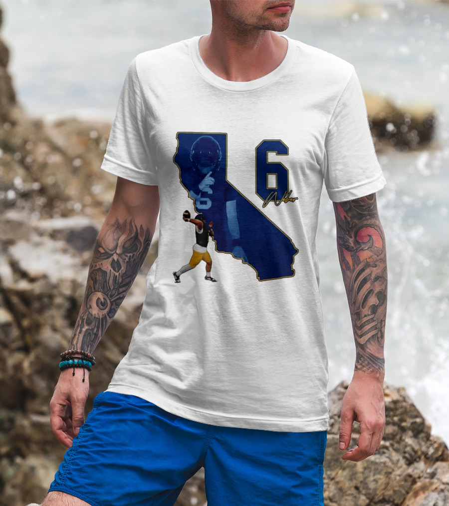 Dane Weber Number 6 California Golden Bears NCAA Map T-Shirt