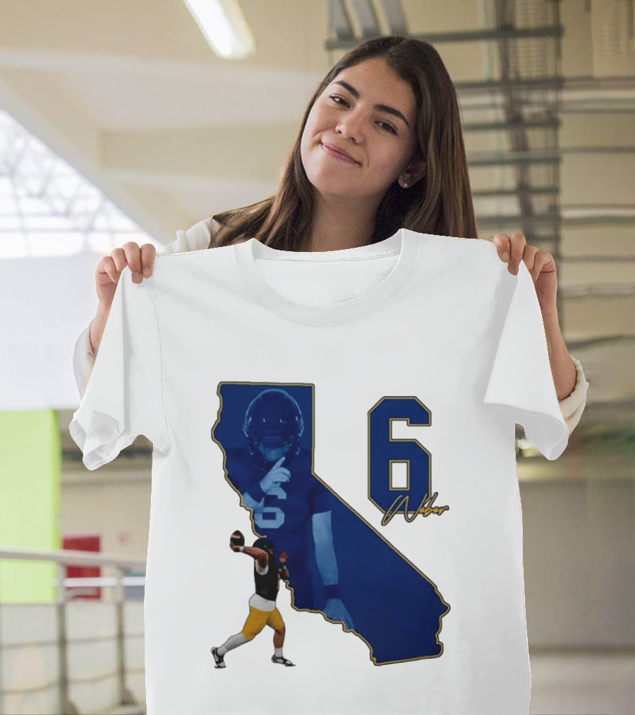 Dane Weber Number 6 California Golden Bears NCAA Map T-Shirt