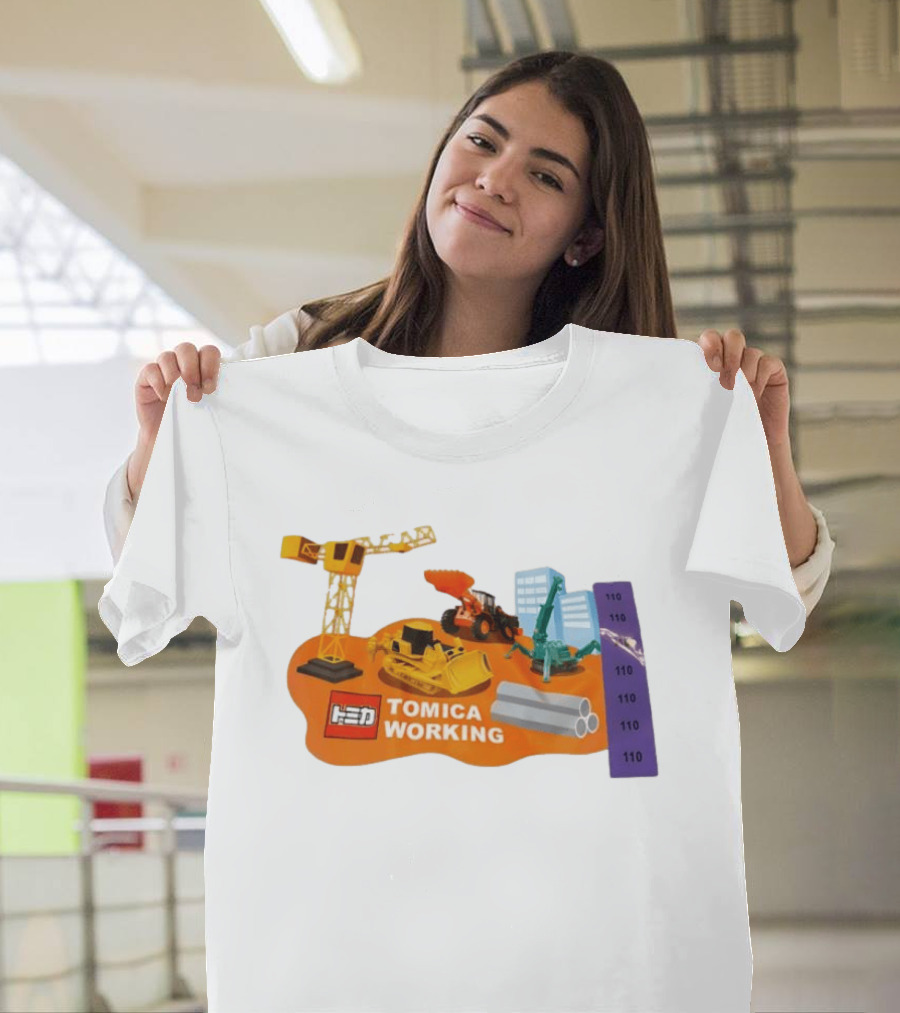 Tomica Working Construction Vehicles Crane Excavator Bulldozer T-Shirt