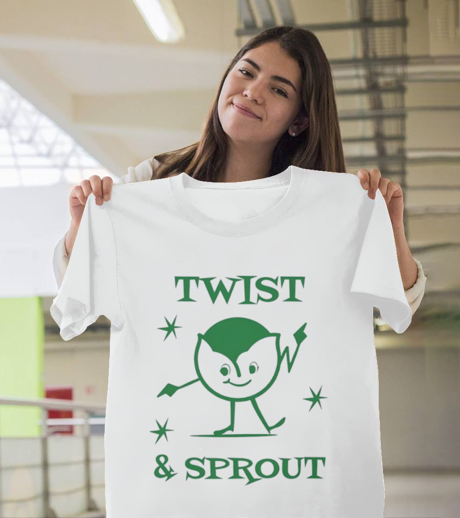 Twist And Sprout Dancing Vegetable Character Fun T-Shirt