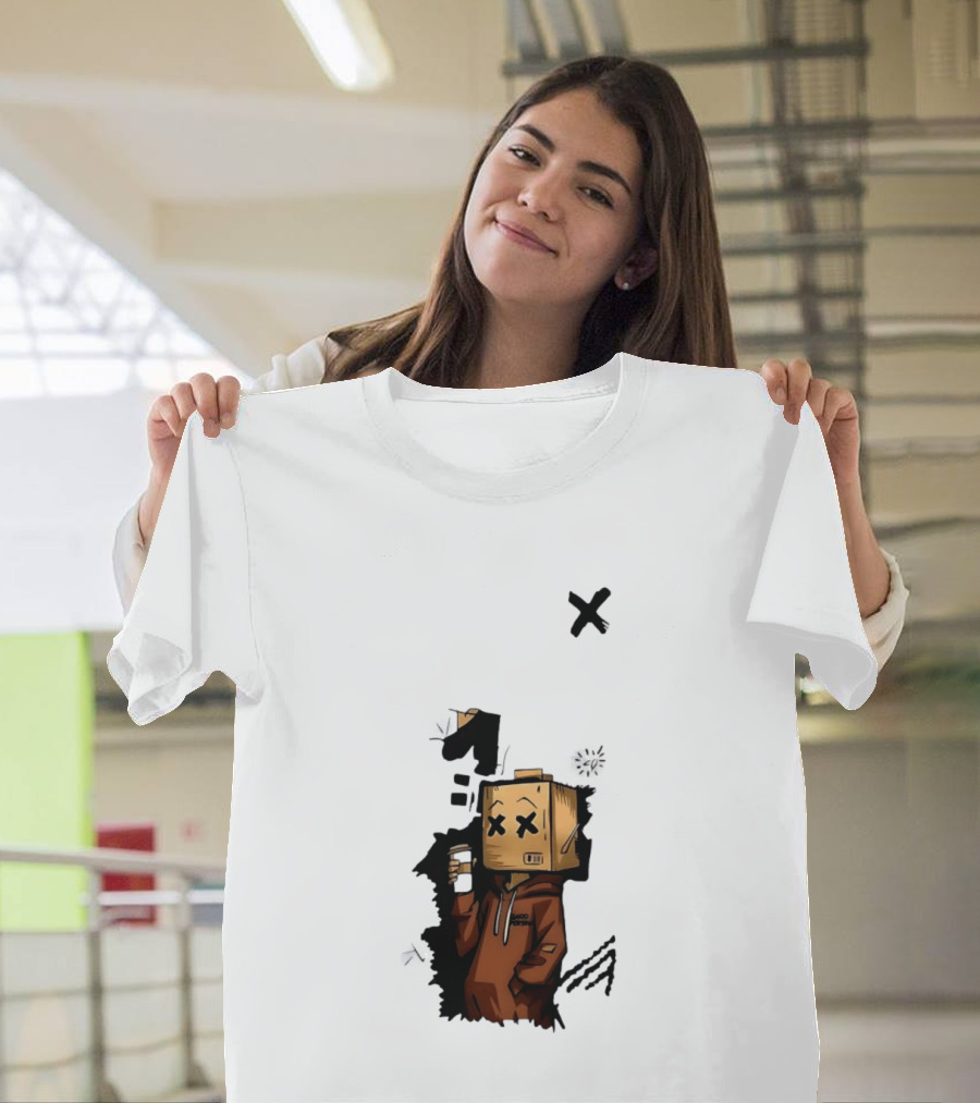 Good Person Box Head Drinking Coffee T-Shirt