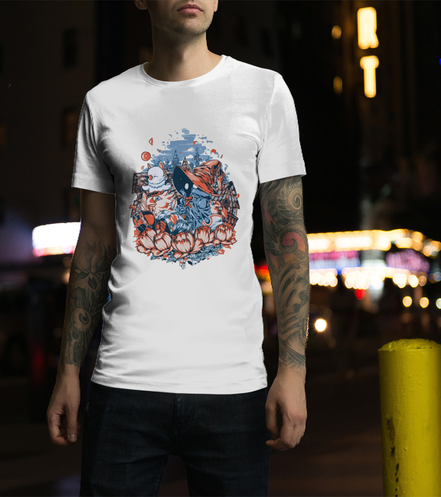 Vivi Ornitier Moogles Chocobos Day Of Calm Fantasy Blossom Scene T-Shirt