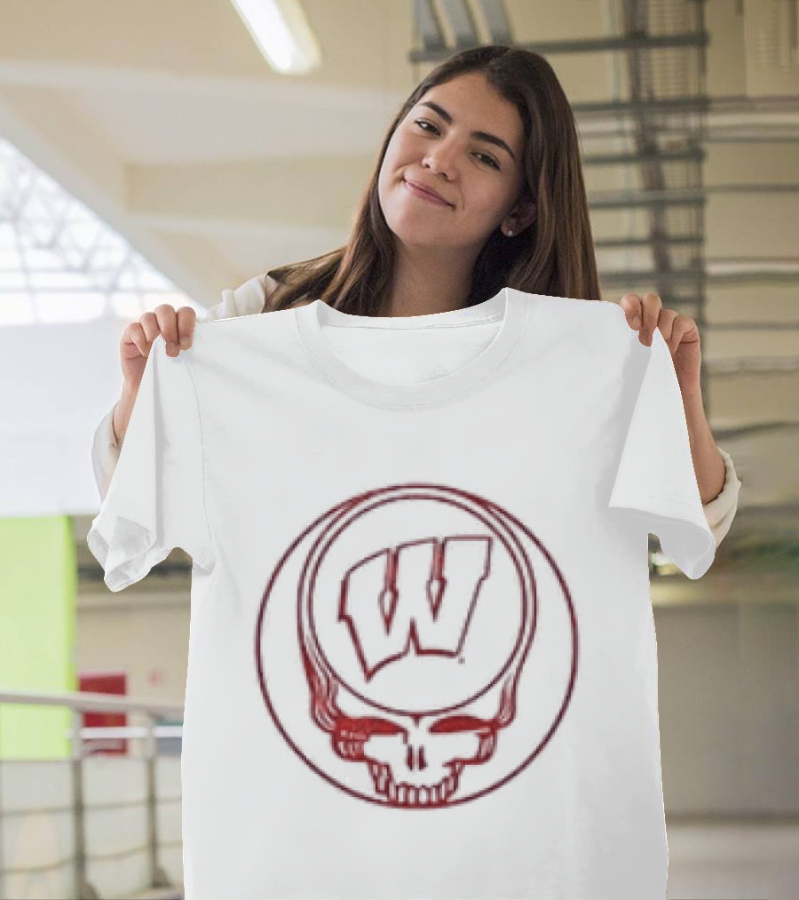 Grateful Dead Wisconsin Badgers Collaboration Skully W T-Shirt