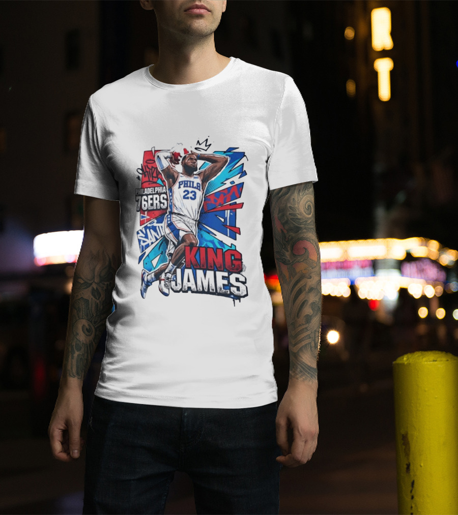 Philadelphia 76ers King James No 23 Dunk Basketball T-Shirt