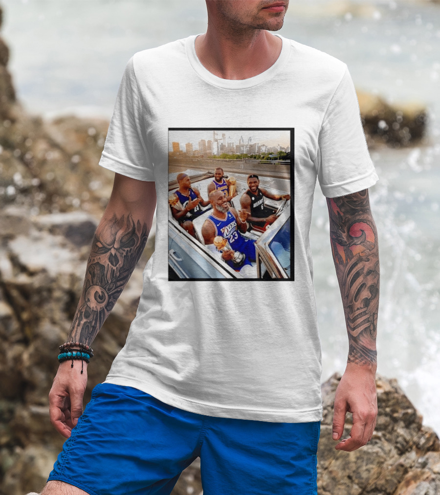 Lebron James Lakers Cavaliers Heat Champions Trophies Parade T-Shirt