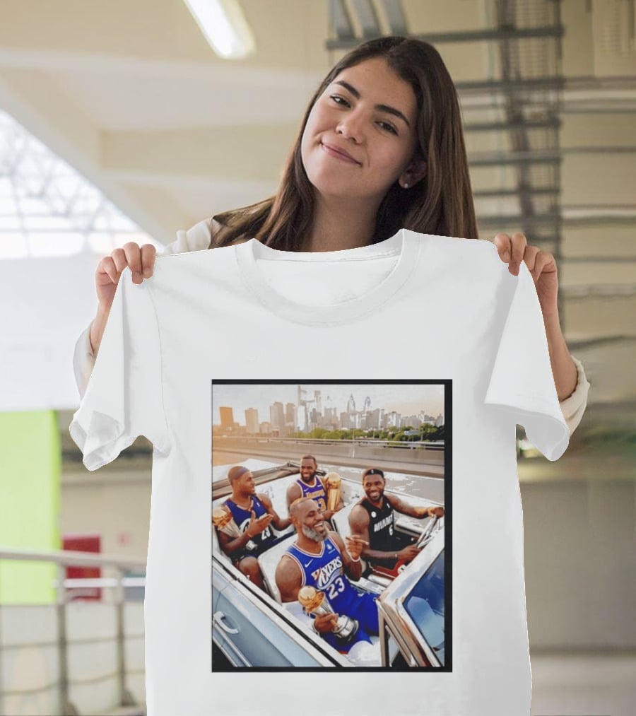 Lebron James Lakers Cavaliers Heat Champions Trophies Parade T-Shirt