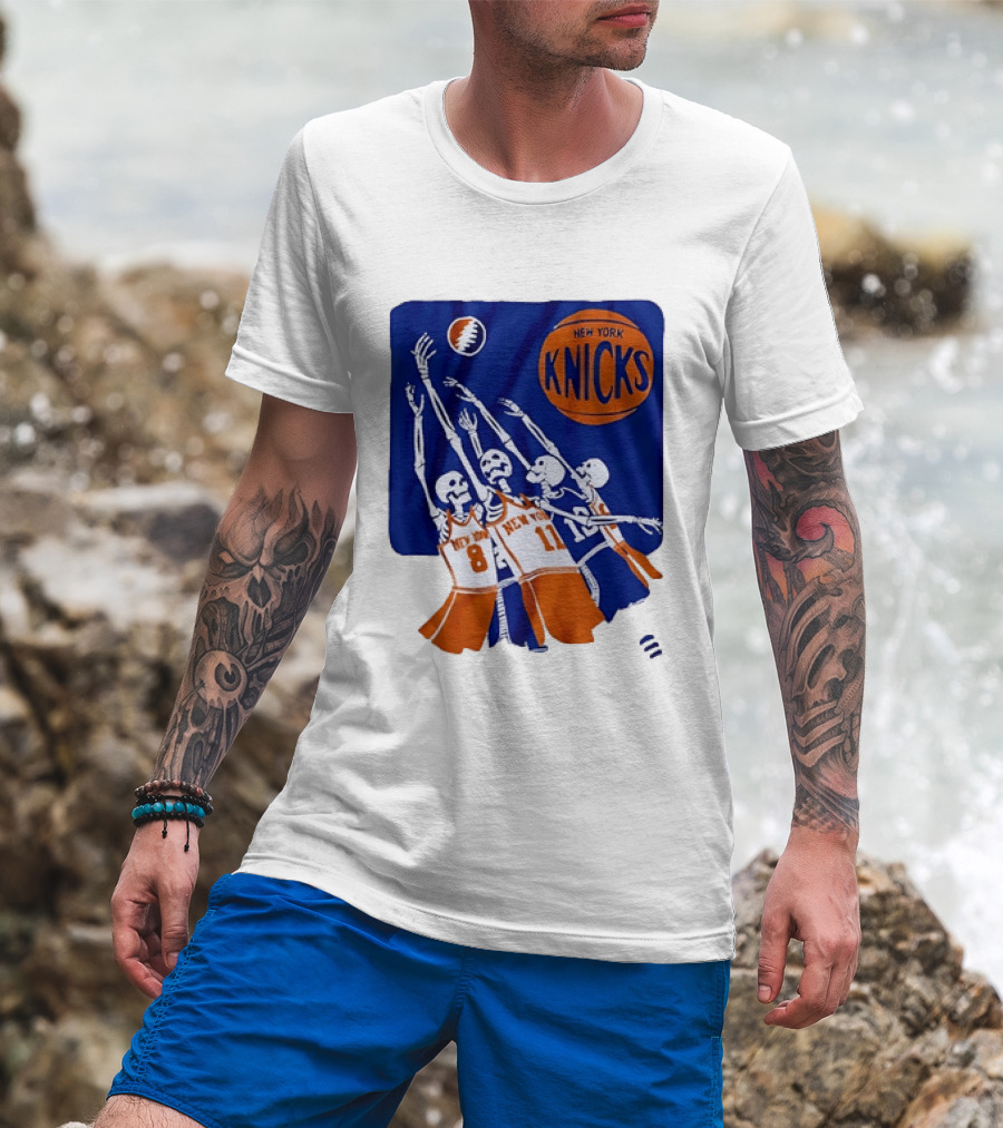 New York Knicks Skeleton Players Jersey Number 8 And 11 Basketball Team T-Shirt