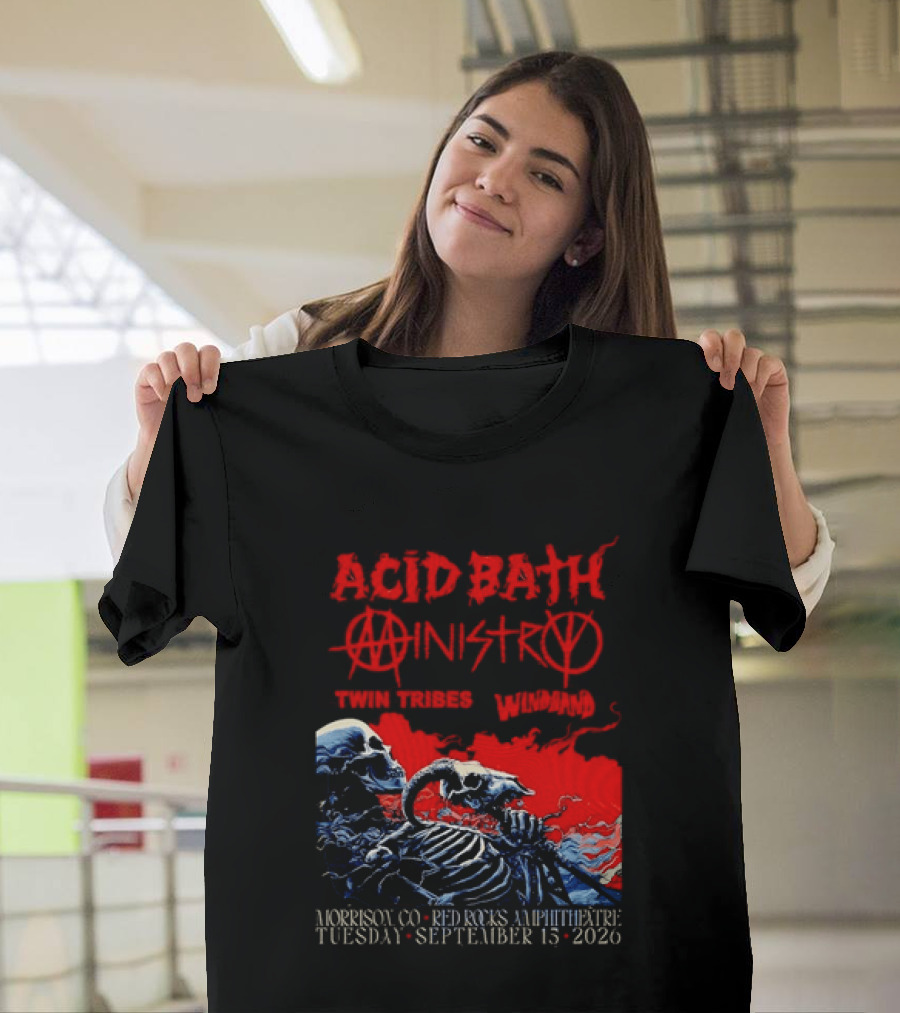 Acid Bath Ministry Twin Tribes Windhand Red Rocks Amphitheatre September 2026 Concert T-Shirt