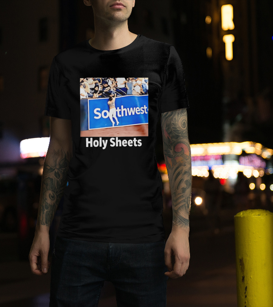 Southwest Holy Sheets Baseball Meme Fan Reaching Catch T-Shirt
