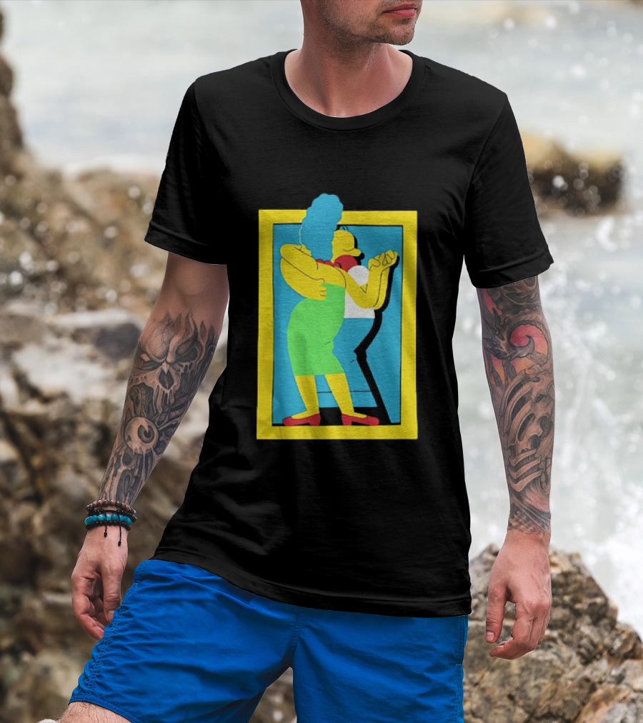 Simps Dance Iconic Cartoon Couple Embrace T-Shirt