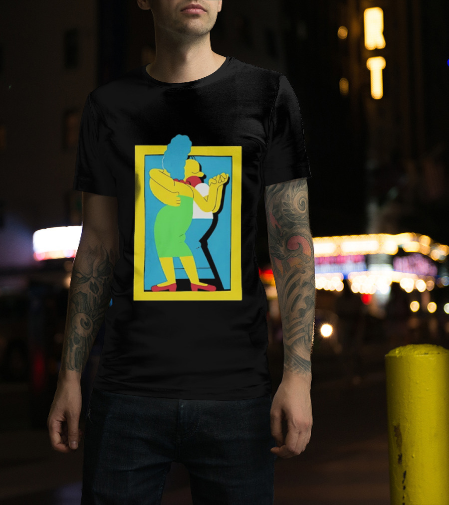 Simps Dance Iconic Cartoon Couple Embrace T-Shirt