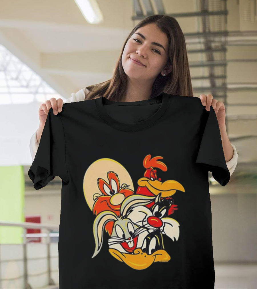 Looney Tunes Smiling Faces Bugs Bunny Sylvester Foghorn Leghorn Taz T-Shirt