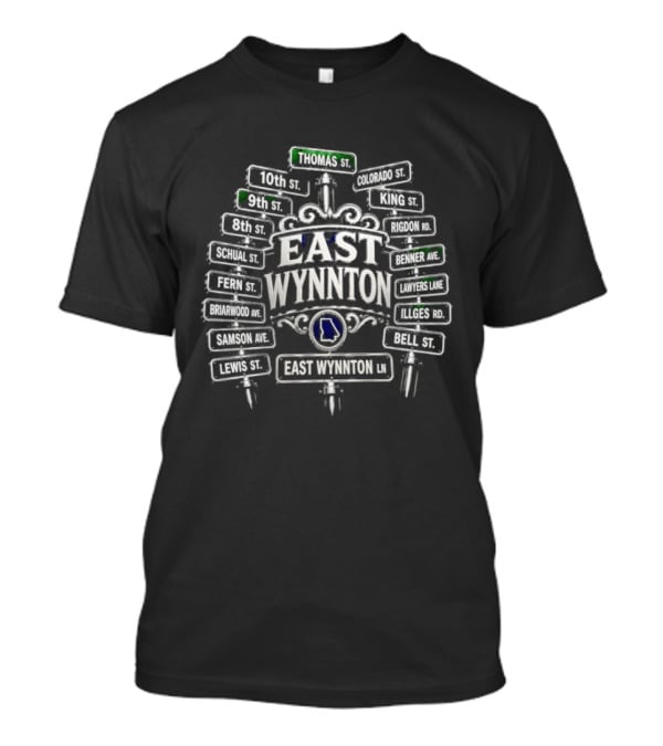 East Wynnton Intersection Street Signs Georgia Map Motif T-Shirt