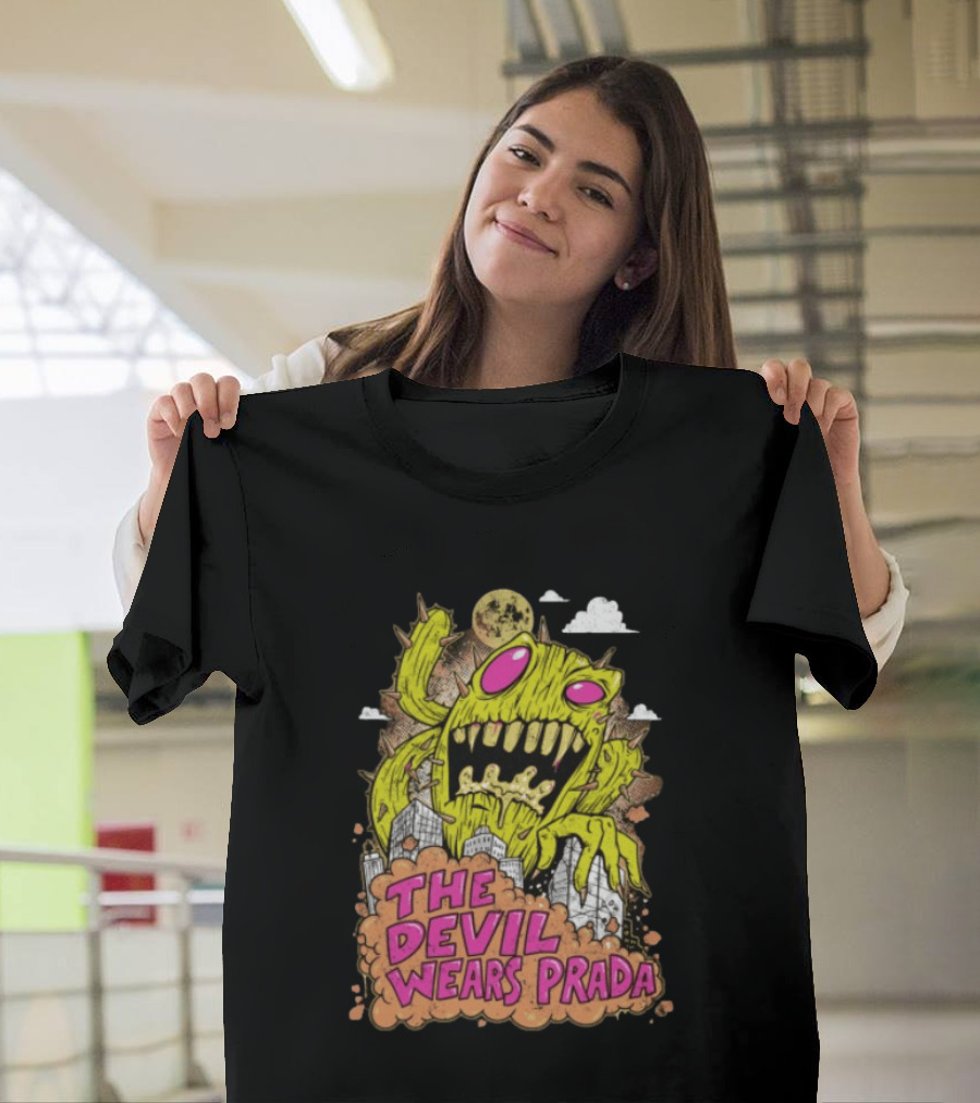 The Devil Wears Prada Cactuszilla Monster In Cityscape T-Shirt