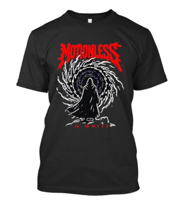 Motionless In White MIW The Sweat And Blood Tour 2026 Be Not Afraid Of The Dark Cloaked Figure Spiral T-Shirt