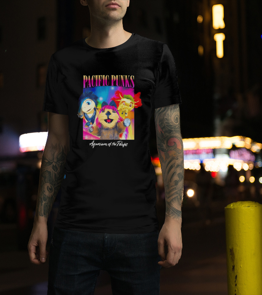 Pacific Punks Aquarium Of The Pacific Puppet Characters Colorful T-Shirt