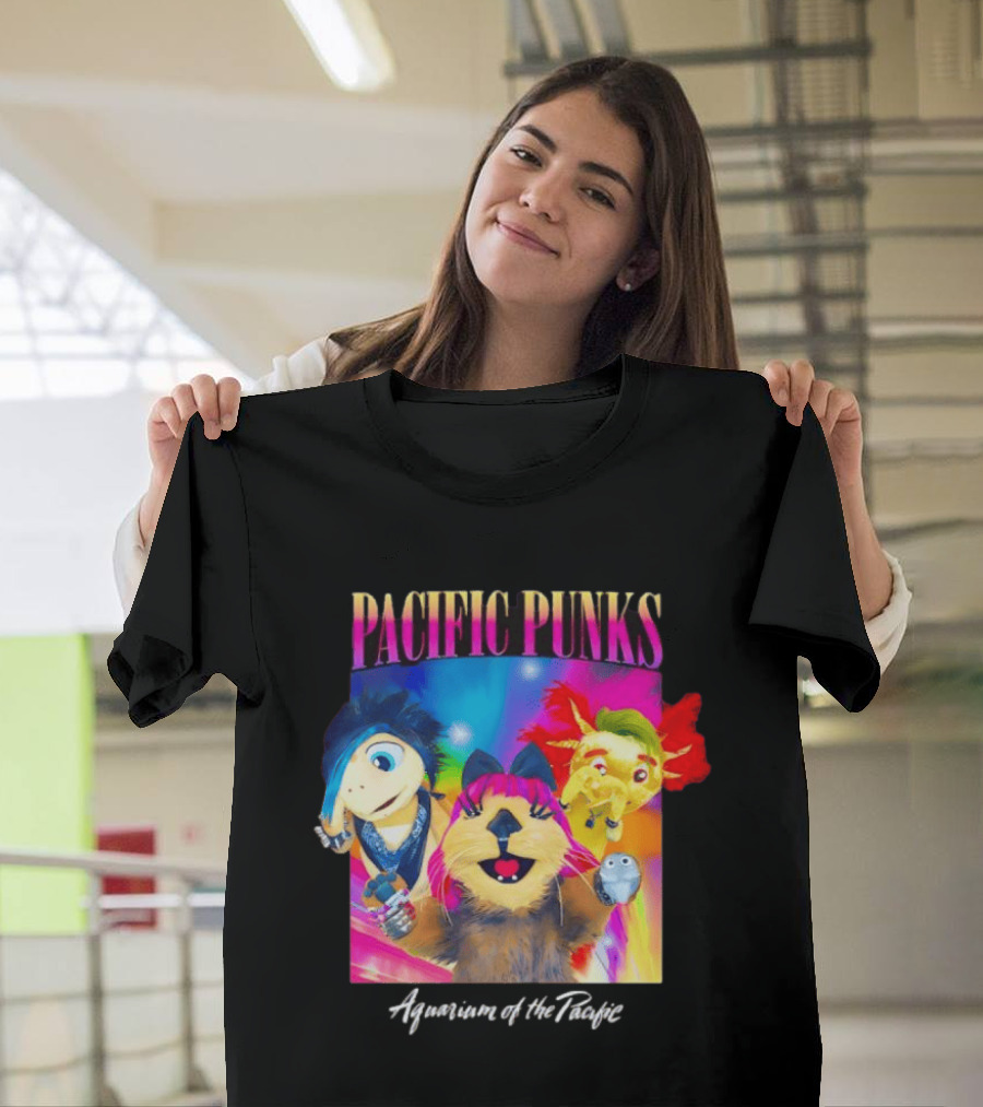 Pacific Punks Aquarium Of The Pacific Puppet Characters Colorful T-Shirt