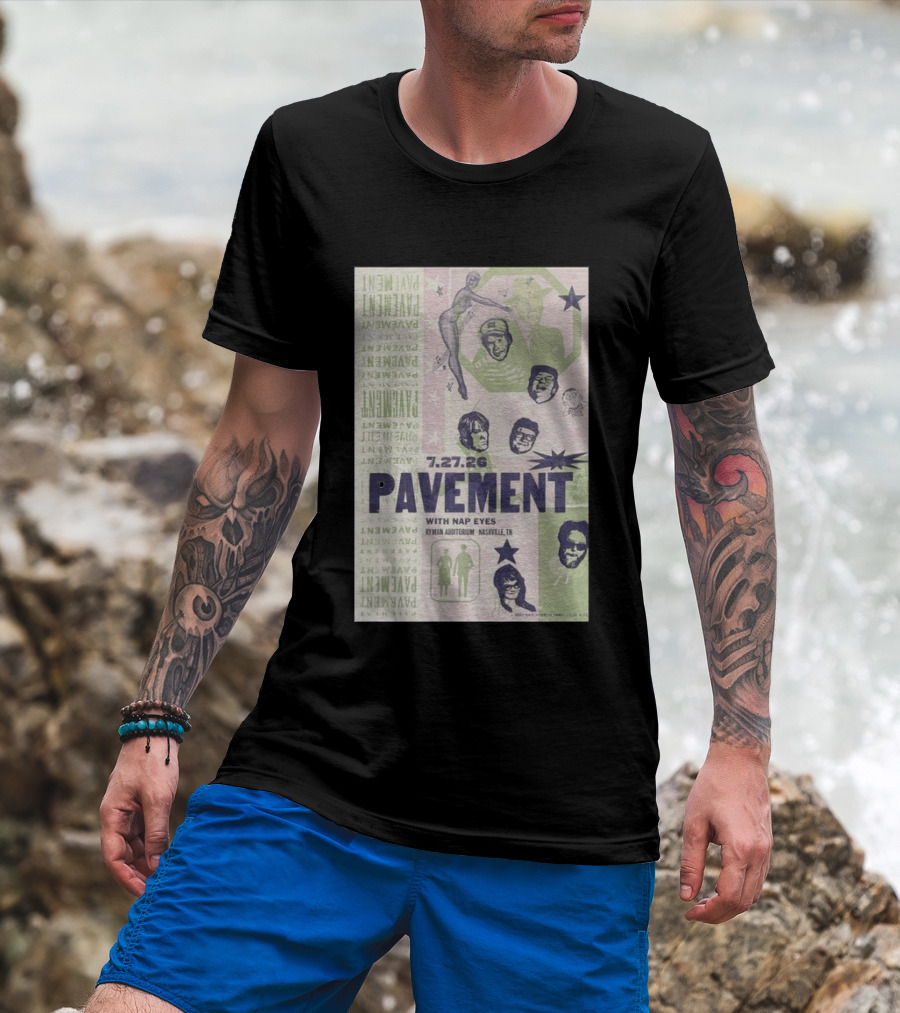 Pavement With Nap Eyes Ryman Auditorium Nashville Jul 27 2026 T-Shirt